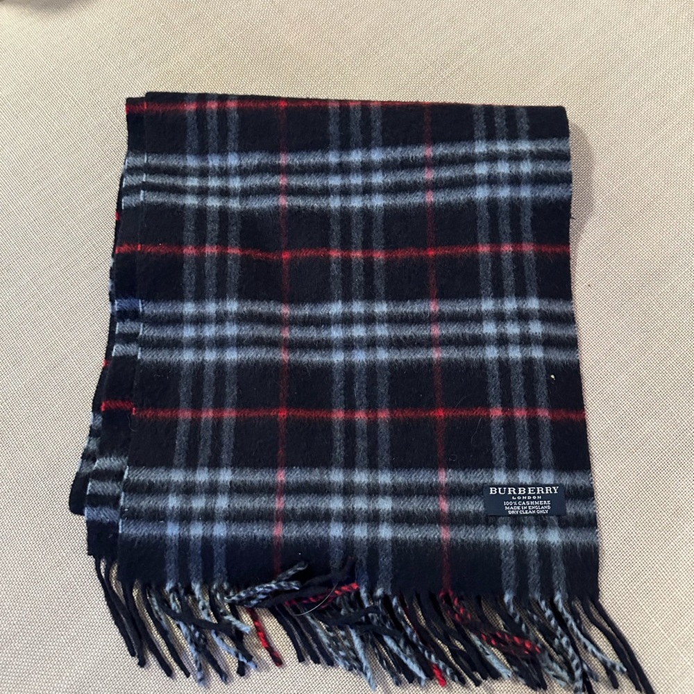 COPY - Cashmere Burberry Scarf - Navy